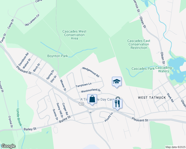 map of restaurants, bars, coffee shops, grocery stores, and more near 50 Wedgewood Road in Worcester