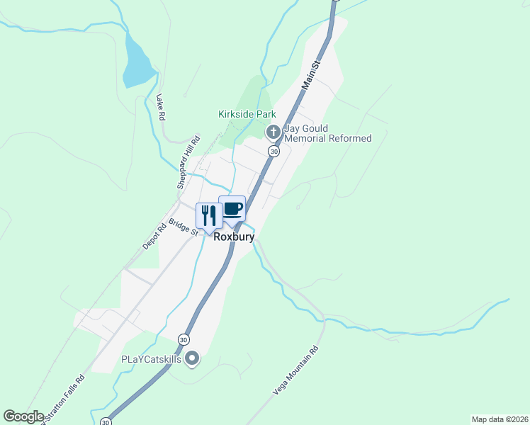 map of restaurants, bars, coffee shops, grocery stores, and more near 2 Ridge Road Spur in Roxbury