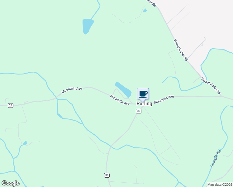map of restaurants, bars, coffee shops, grocery stores, and more near Mountain Avenue in Purling