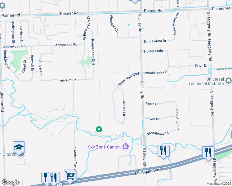 map of restaurants, bars, coffee shops, grocery stores, and more near 2619 Campbell Ct in Canton