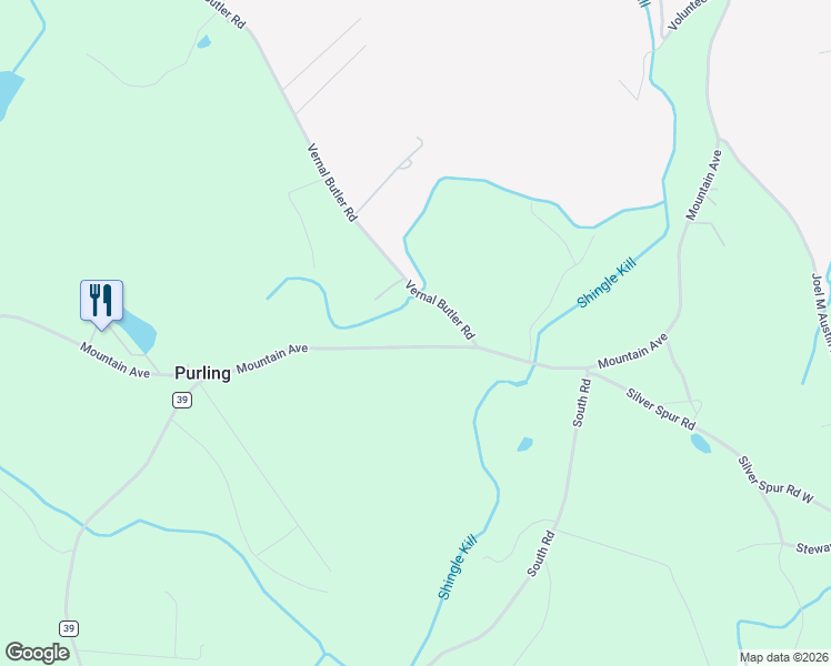 map of restaurants, bars, coffee shops, grocery stores, and more near 700 Mountain Avenue in Purling