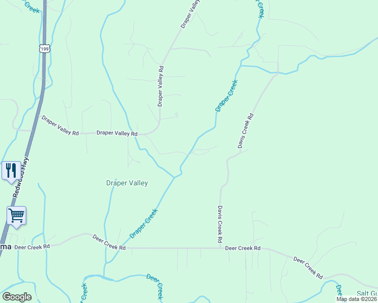 map of restaurants, bars, coffee shops, grocery stores, and more near 471 Draper Valley Road in Selma