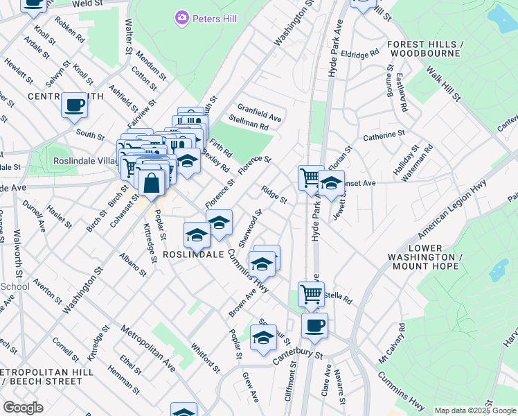 map of restaurants, bars, coffee shops, grocery stores, and more near 37 Prospect Avenue in Boston