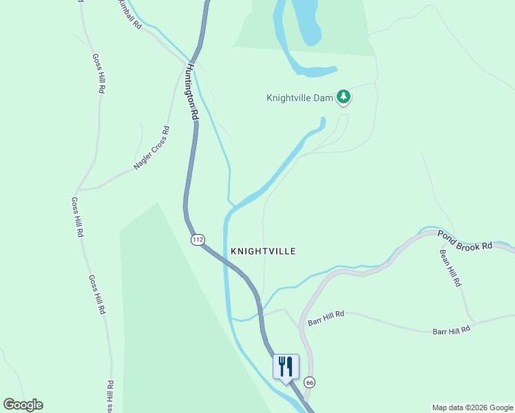 map of restaurants, bars, coffee shops, grocery stores, and more near 14 Knightville Dam Road in Huntington