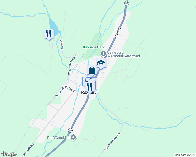 map of restaurants, bars, coffee shops, grocery stores, and more near 2 Ridge Road Spur in Roxbury