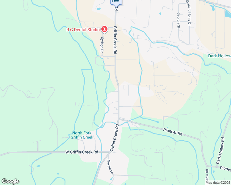 map of restaurants, bars, coffee shops, grocery stores, and more near 3120 Griffin Creek Road in Medford