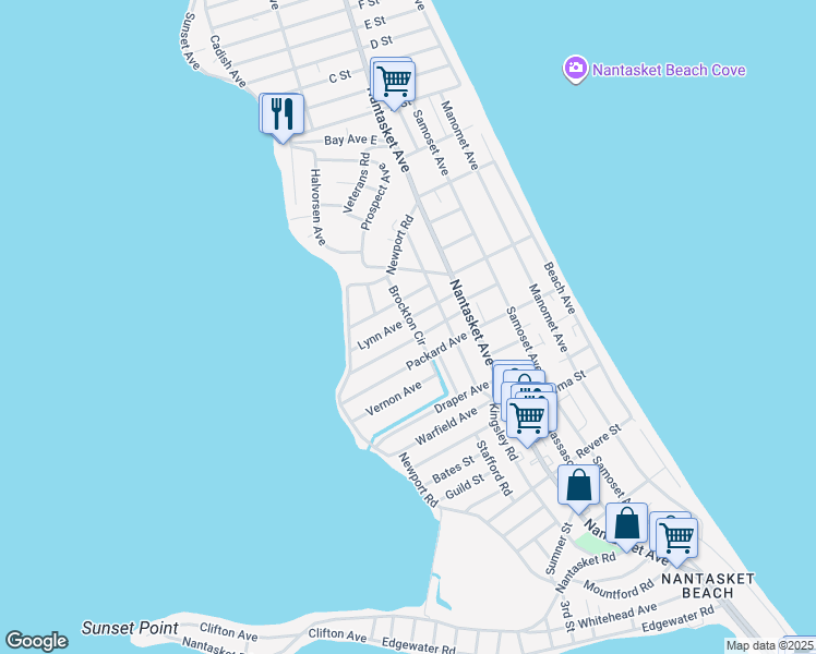 map of restaurants, bars, coffee shops, grocery stores, and more near 81 Lynn Avenue in Hull