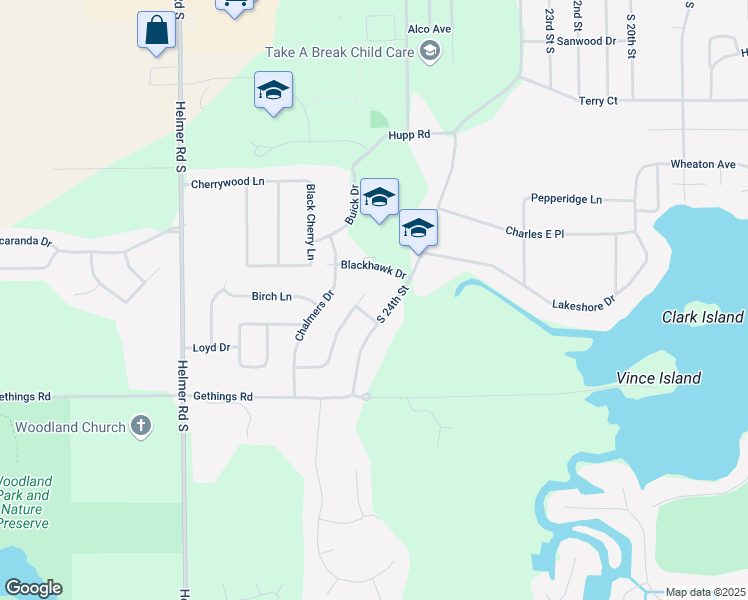 map of restaurants, bars, coffee shops, grocery stores, and more near 328 Blackhawk Street in Battle Creek