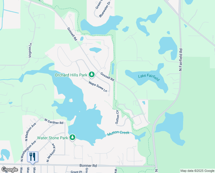 map of restaurants, bars, coffee shops, grocery stores, and more near 1705 Apple Valley Drive in Wauconda