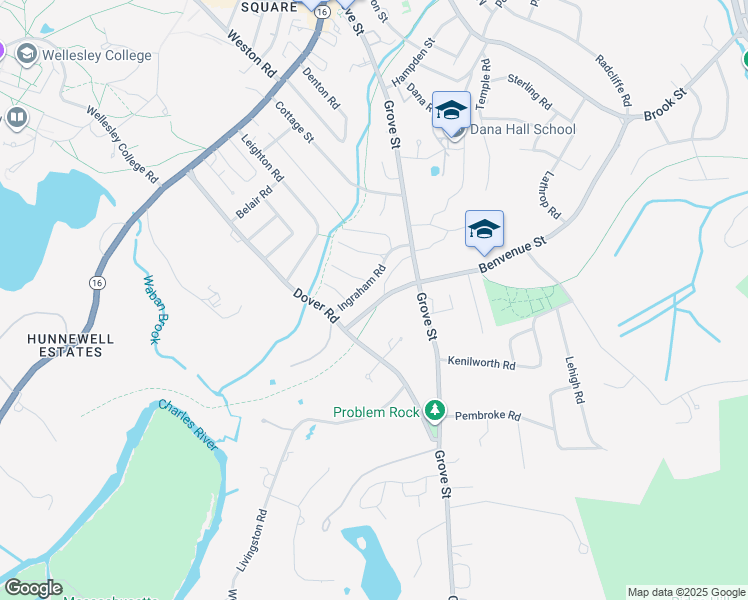 map of restaurants, bars, coffee shops, grocery stores, and more near 26 Benvenue Street in Wellesley