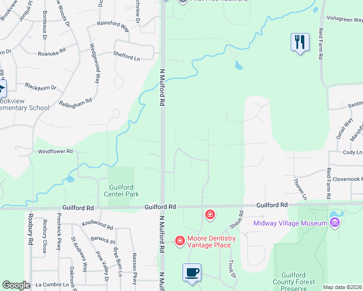 map of restaurants, bars, coffee shops, grocery stores, and more near 6050 Sorrel Tree Road in Rockford