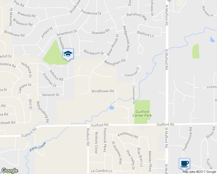 map of restaurants, bars, coffee shops, grocery stores, and more near 5578 Windflower Road in Rockford