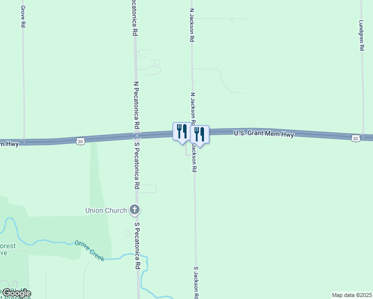 map of restaurants, bars, coffee shops, grocery stores, and more near 16260 West State Road in Pecatonica