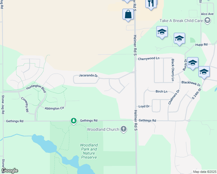 map of restaurants, bars, coffee shops, grocery stores, and more near 149 Barbadoes Trail in Battle Creek