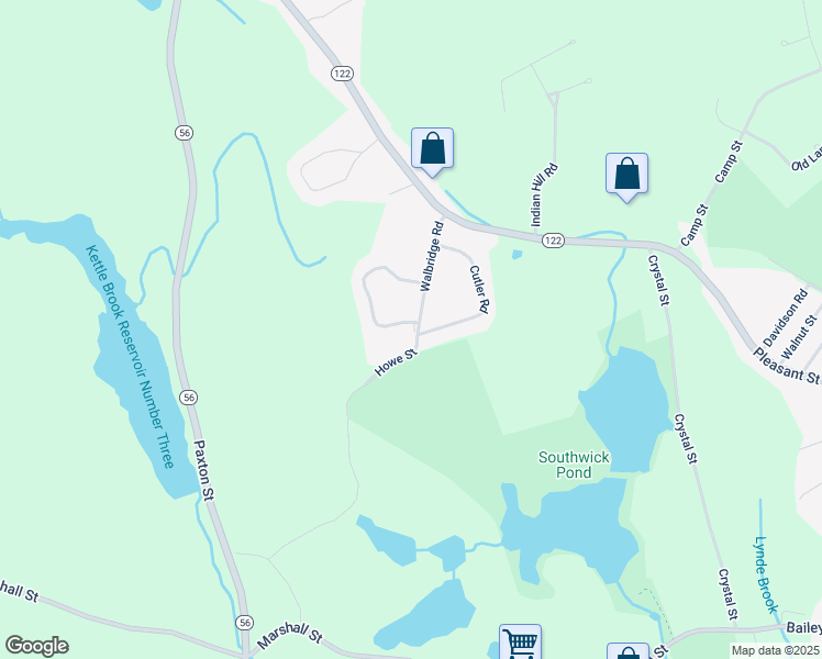 map of restaurants, bars, coffee shops, grocery stores, and more near 20 Walbridge Road in Paxton