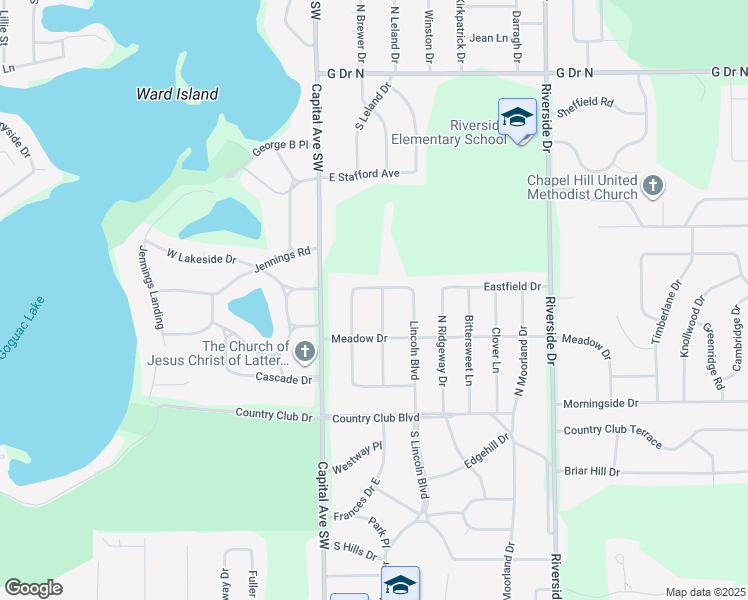 map of restaurants, bars, coffee shops, grocery stores, and more near 333 Briarwood Lane in Battle Creek