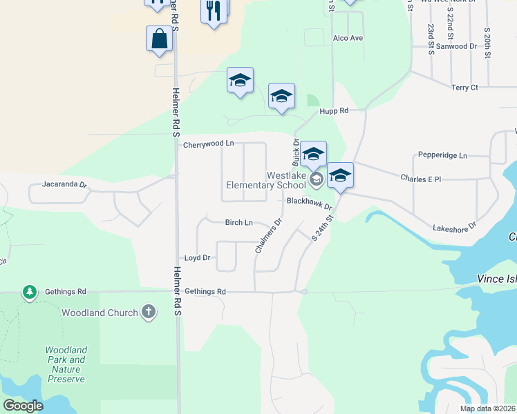 map of restaurants, bars, coffee shops, grocery stores, and more near 268 Blackhawk Street in Battle Creek