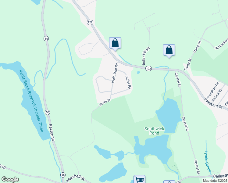 map of restaurants, bars, coffee shops, grocery stores, and more near 20 Walbridge Road in Paxton