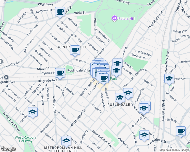 map of restaurants, bars, coffee shops, grocery stores, and more near 2 Corinth Street in Boston
