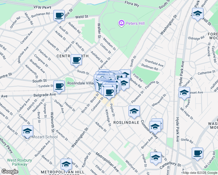 map of restaurants, bars, coffee shops, grocery stores, and more near 2 List Place in Boston