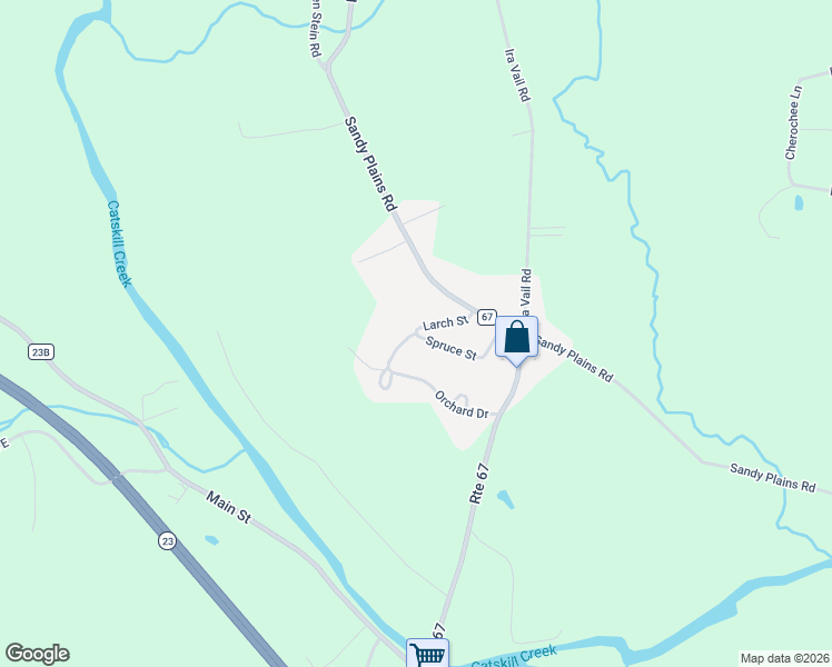 map of restaurants, bars, coffee shops, grocery stores, and more near Larch Dr in Leeds