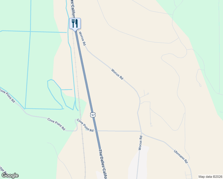 map of restaurants, bars, coffee shops, grocery stores, and more near 6718 Wocus Road in Klamath Falls