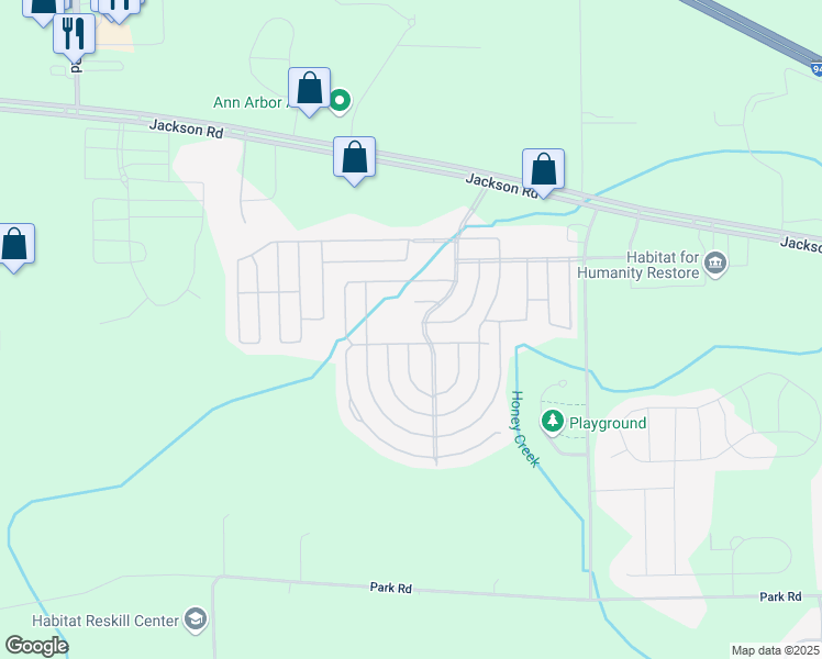 map of restaurants, bars, coffee shops, grocery stores, and more near 1112 Sycamore Lane in Ann Arbor