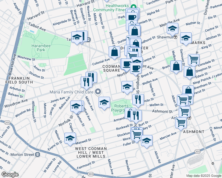map of restaurants, bars, coffee shops, grocery stores, and more near 26 Chipman Street in Boston