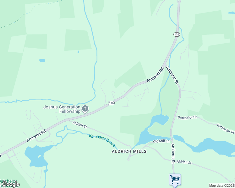 map of restaurants, bars, coffee shops, grocery stores, and more near 666 Amherst Road in Granby