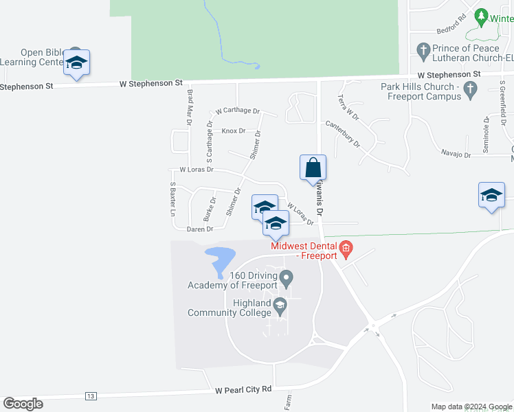 map of restaurants, bars, coffee shops, grocery stores, and more near 1022 South Kunkle Boulevard in Freeport