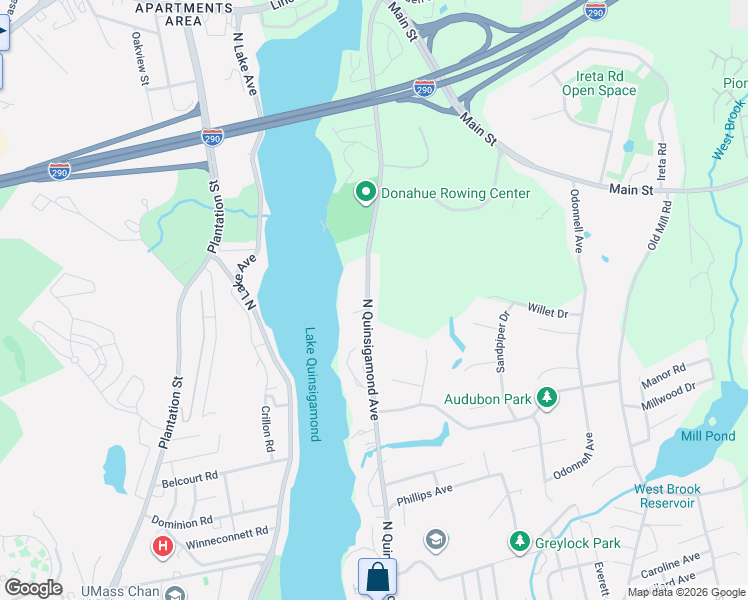 map of restaurants, bars, coffee shops, grocery stores, and more near 200 North Quinsigamond Avenue in Shrewsbury