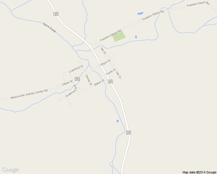 map of restaurants, bars, coffee shops, grocery stores, and more near 10235 County Highway 23 in Sidney Center