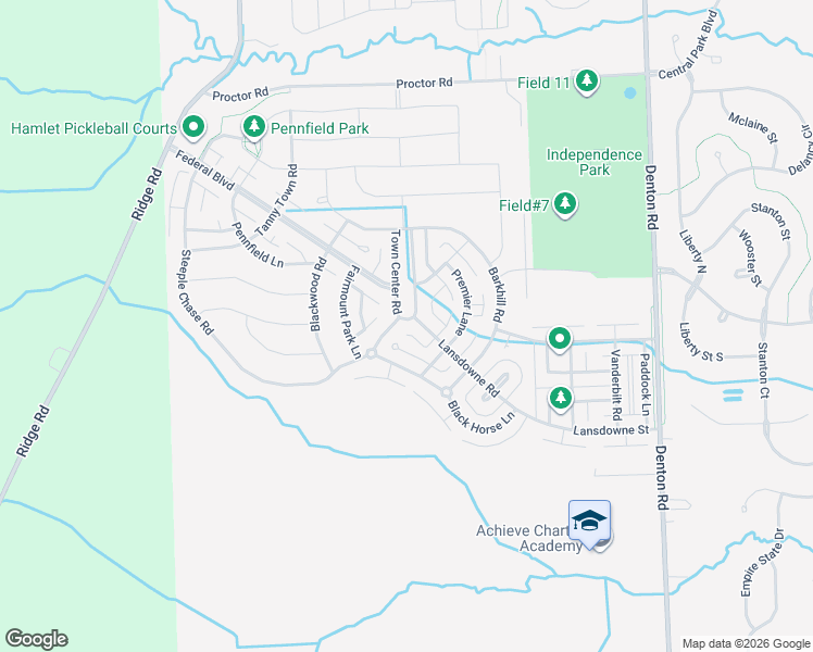 map of restaurants, bars, coffee shops, grocery stores, and more near 2306 Town Center Road in Wayne County
