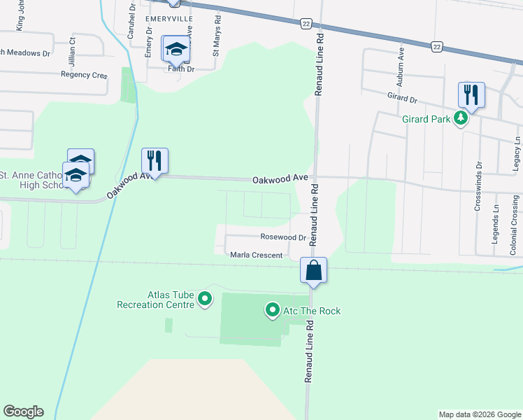 map of restaurants, bars, coffee shops, grocery stores, and more near 675 Linden St in Lakeshore
