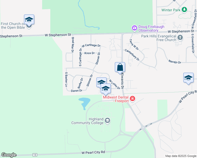 map of restaurants, bars, coffee shops, grocery stores, and more near 1022 South Kunkle Boulevard in Freeport