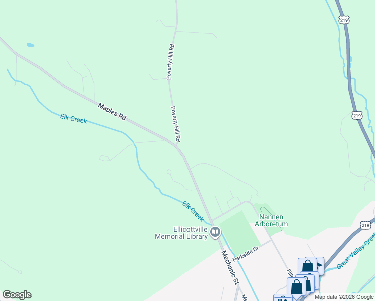 map of restaurants, bars, coffee shops, grocery stores, and more near 6481 Northwood Drive in Ellicottville