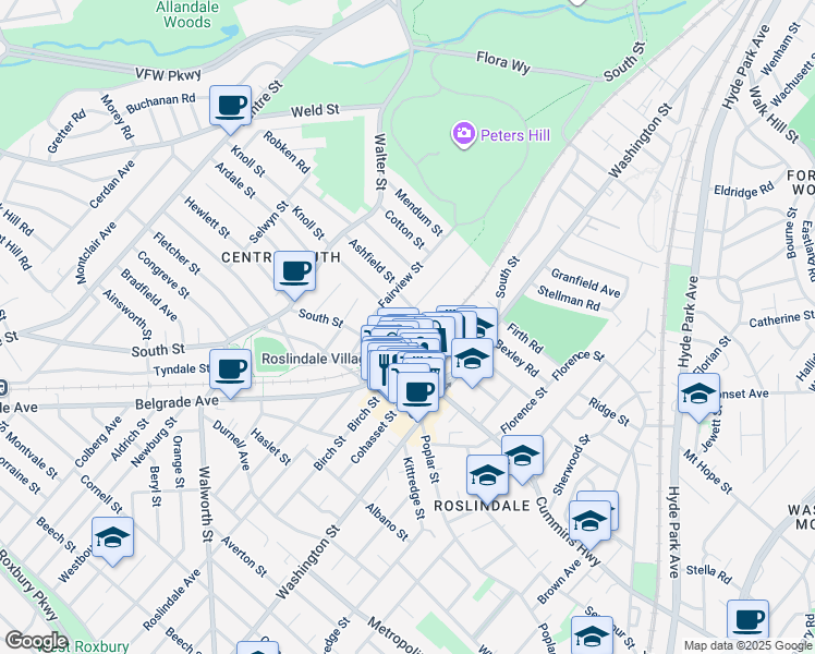 map of restaurants, bars, coffee shops, grocery stores, and more near 7 Conway Street in Boston