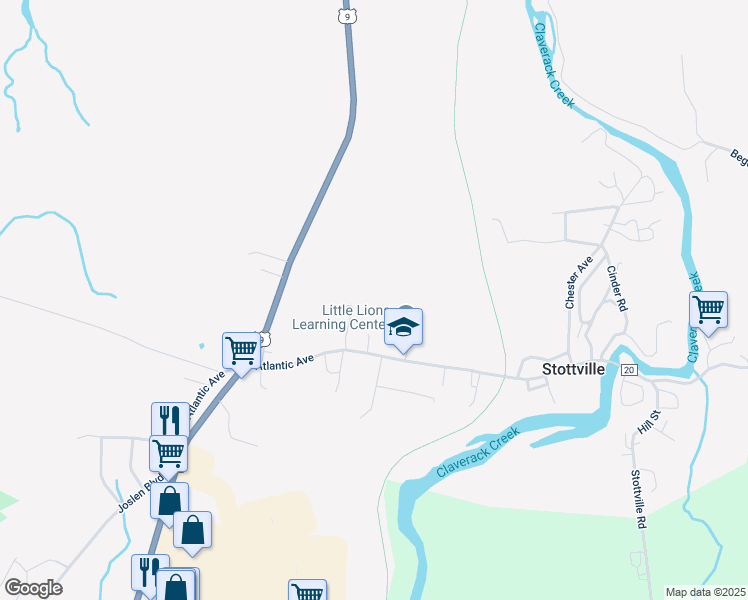 map of restaurants, bars, coffee shops, grocery stores, and more near 2766 Firehouse Road in Hudson