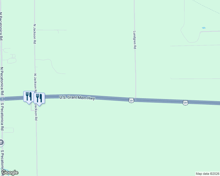 map of restaurants, bars, coffee shops, grocery stores, and more near 15685 West State Road in Pecatonica