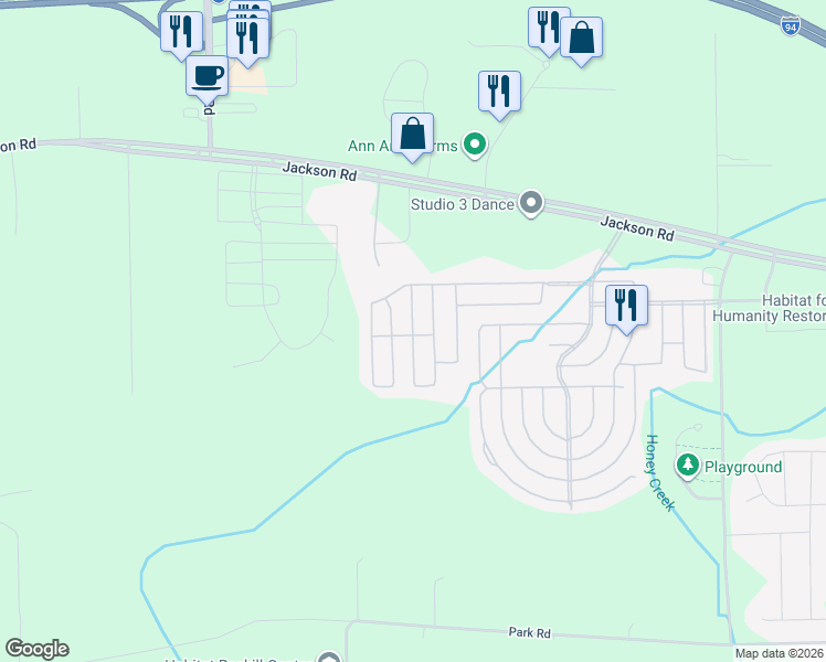 map of restaurants, bars, coffee shops, grocery stores, and more near 739 Lilac Avenue in Ann Arbor