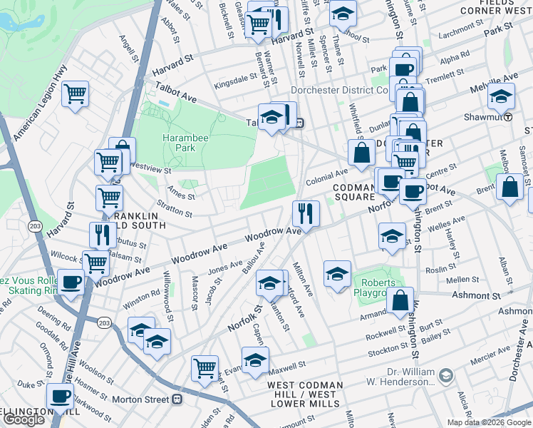 map of restaurants, bars, coffee shops, grocery stores, and more near 37 Callender Street in Boston