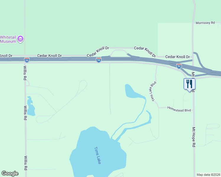 map of restaurants, bars, coffee shops, grocery stores, and more near 80 Lake Heights in Grass Lake Charter Township