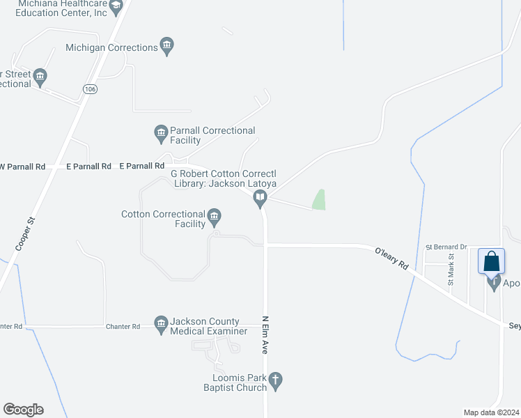 map of restaurants, bars, coffee shops, grocery stores, and more near 3500 North Elm Avenue in Jackson