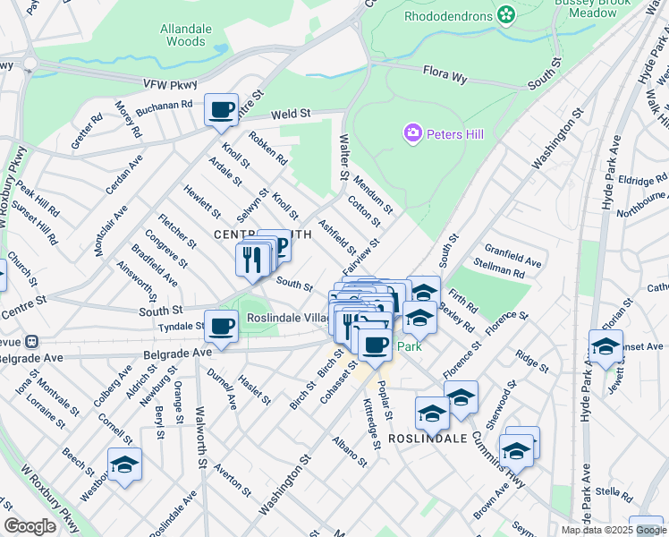 map of restaurants, bars, coffee shops, grocery stores, and more near 20-22 Symmes Street in Boston