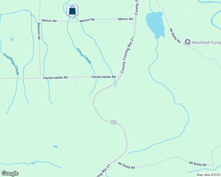 map of restaurants, bars, coffee shops, grocery stores, and more near 6644 Sherman-Westfield Road in Westfield