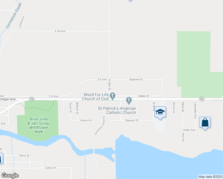 map of restaurants, bars, coffee shops, grocery stores, and more near 106 North 28th Street in Kalamazoo