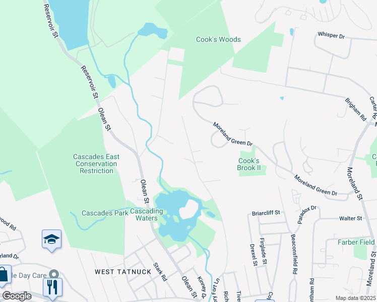 map of restaurants, bars, coffee shops, grocery stores, and more near 155 Tory Fort Lane in Worcester