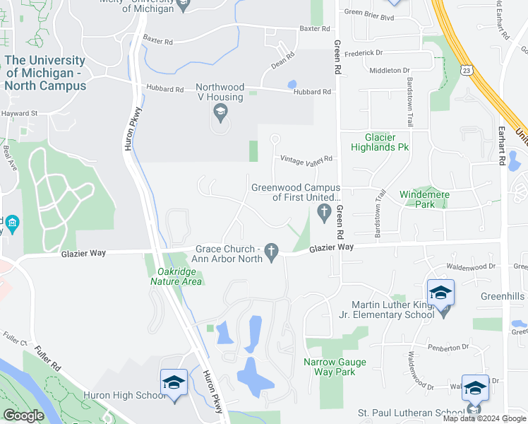 map of restaurants, bars, coffee shops, grocery stores, and more near 3309 East Dobson Place in Ann Arbor