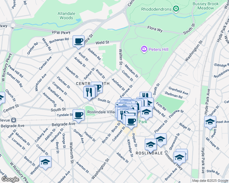 map of restaurants, bars, coffee shops, grocery stores, and more near 20-22 Symmes Street in Boston