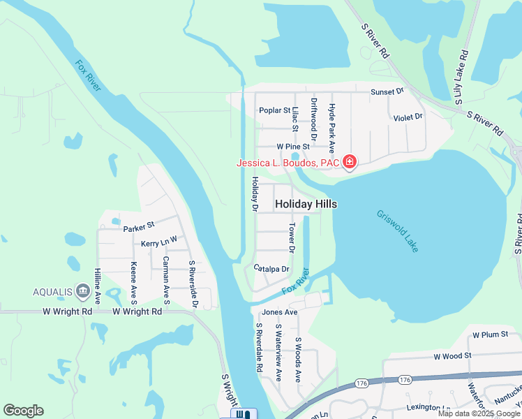 map of restaurants, bars, coffee shops, grocery stores, and more near 1509 Hickory Street West in Holiday Hills